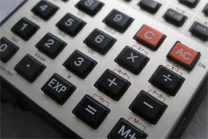 Teclado de calculadora con div